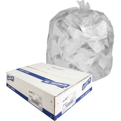 Genuine Joe GJO01011 Clear Trash Can Liners, Small Size, 16 gal Capacity, 33" L x 24" W x 0.60 mil (15 Micron) Thickness, Low-Density, 500/Box