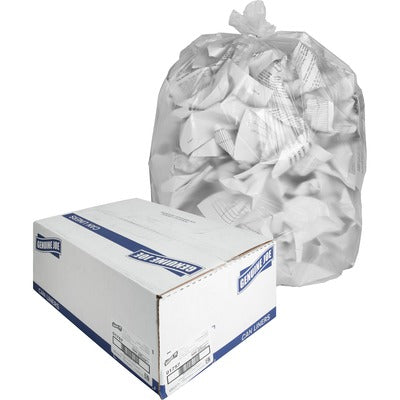 Genuine Joe GJO01757 High-Density Can Liners, Medium Size, 33 gal Capacity, 40" L x 33" W x 0.43 mil (11 Micron) Thickness, Clear, Resin, Office Waste, Industrial Trash, 20/Carton