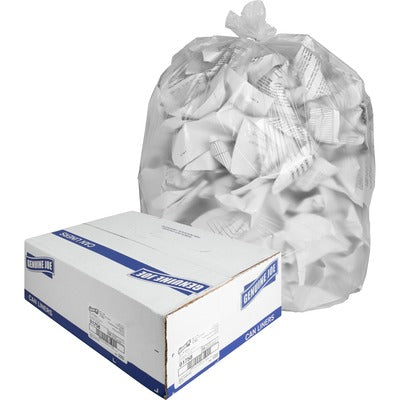 Genuine Joe GJO01758 High-density Can Liners, Large Size, 45 gal Capacity, 48" L x 40" W x 0.63 mil (16 Micron) Thickness, Clear, Resin, Office Waste, Industrial Trash, 10/Carton