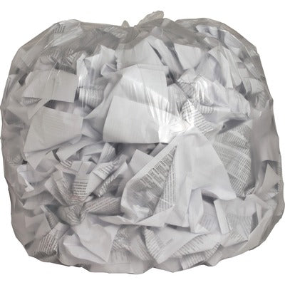 Genuine Joe GJO01015 Clear Trash Can Liners, 45 gal Capacity, 46" L x 40" W x 0.60 mil (15 Micron) Thickness, Low-Density, Film, Multipurpose, Recycled, 250/Box