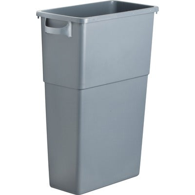 Genuine Joe GJO60465 23-gallon Space-Saving Waste Container, 23 gal Capacity, Rectangular, Handle, 30" Height x 20" W x 11" D, Gray
