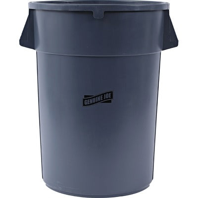 Genuine Joe GJO11581 44-gallon Heavy-duty Trash Container, 44 gal Capacity, Heavy Duty, Handle, 24" Height x 31.5" W x 24" D, Gray