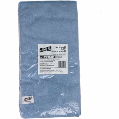 Genuine Joe GJO39506CT General Purpose Microfiber Cloth, 16" L x 16" W, Dust Remover, Dirt Remover, Blue, 12/Bag, 15/Carton