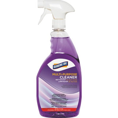 Genuine Joe GJO99666 Multi-purpose Cleaner, For Kitchen, Ready-To-Use, 32 fl oz (1 quart), Lavender Scent, Soil Remover, Purple