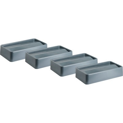 Genuine Joe GJO02343CT Space-saving Container Swing Lid, Rectangular, Gray, 4/Carton