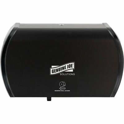 Genuine Joe GJO98212 Solutions Side-By-Side Bath Tissue Dispenser, Black