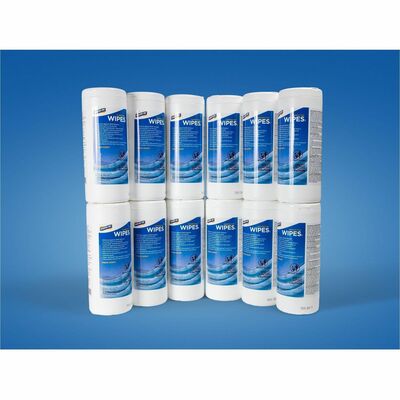 Genuine Joe GJO45400 Broad-Spectrum Disinfectant Wipes, Bacteria Remover, Blue, 35 Wipes/Tub, 12/Carton