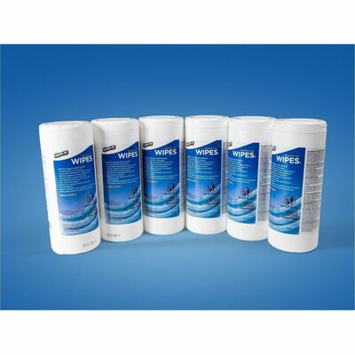 Genuine Joe GJO45401 Broad-Spectrum Disinfectant Wipes, Fresh Scent, Bacteria Remover, Virus Remover, Blue, 50 Wipes/Tub, 6/Carton