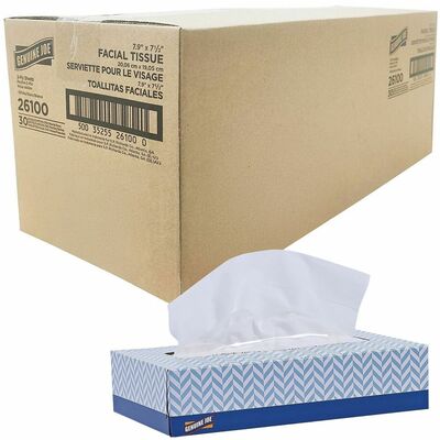 Genuine Joe GJO26100 Facial Tissue, 2 Ply, WhiteBox, 100/Box, 30/Carton