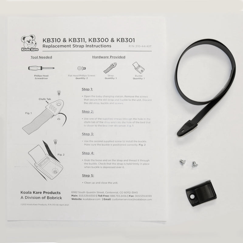 Koala Kare 310-44-KIT Strap Kit for KB300, KB301, KB310, KB311