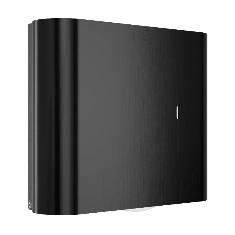 Bradley Elvari Single Jumbo Toilet Tissue Dispenser, Brushed Black, Surface-Mounted, Large Capacity - 5B2-113600-BB