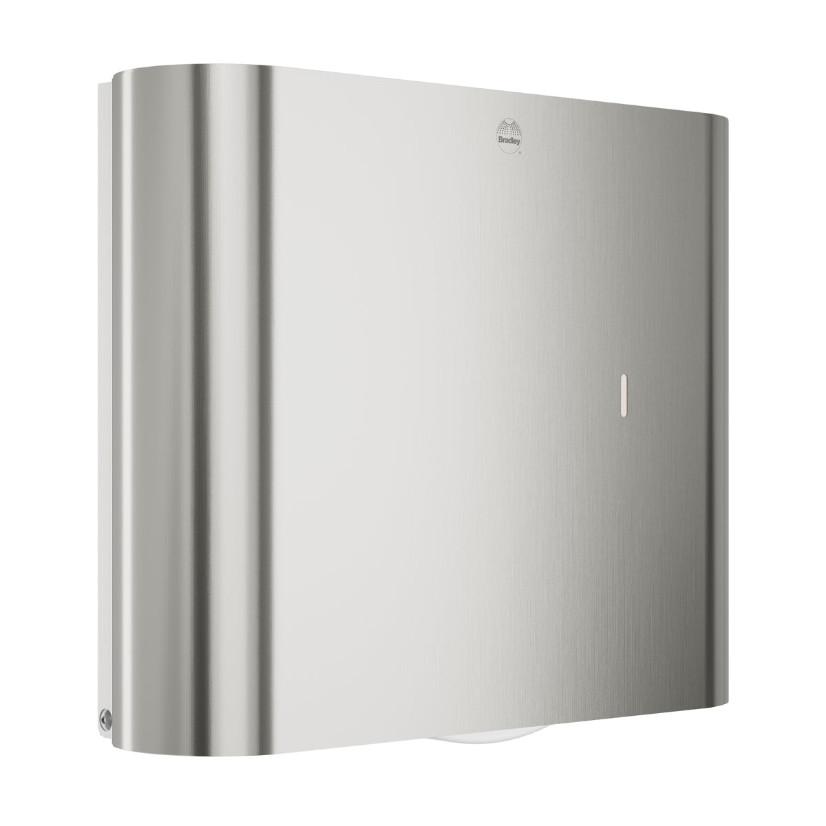 Bradley Elvari Single Jumbo Toilet Tissue Dispenser, Brushed Stainless Steel, Surface-Mounted, Large Capacity - 5B2-113600-BS