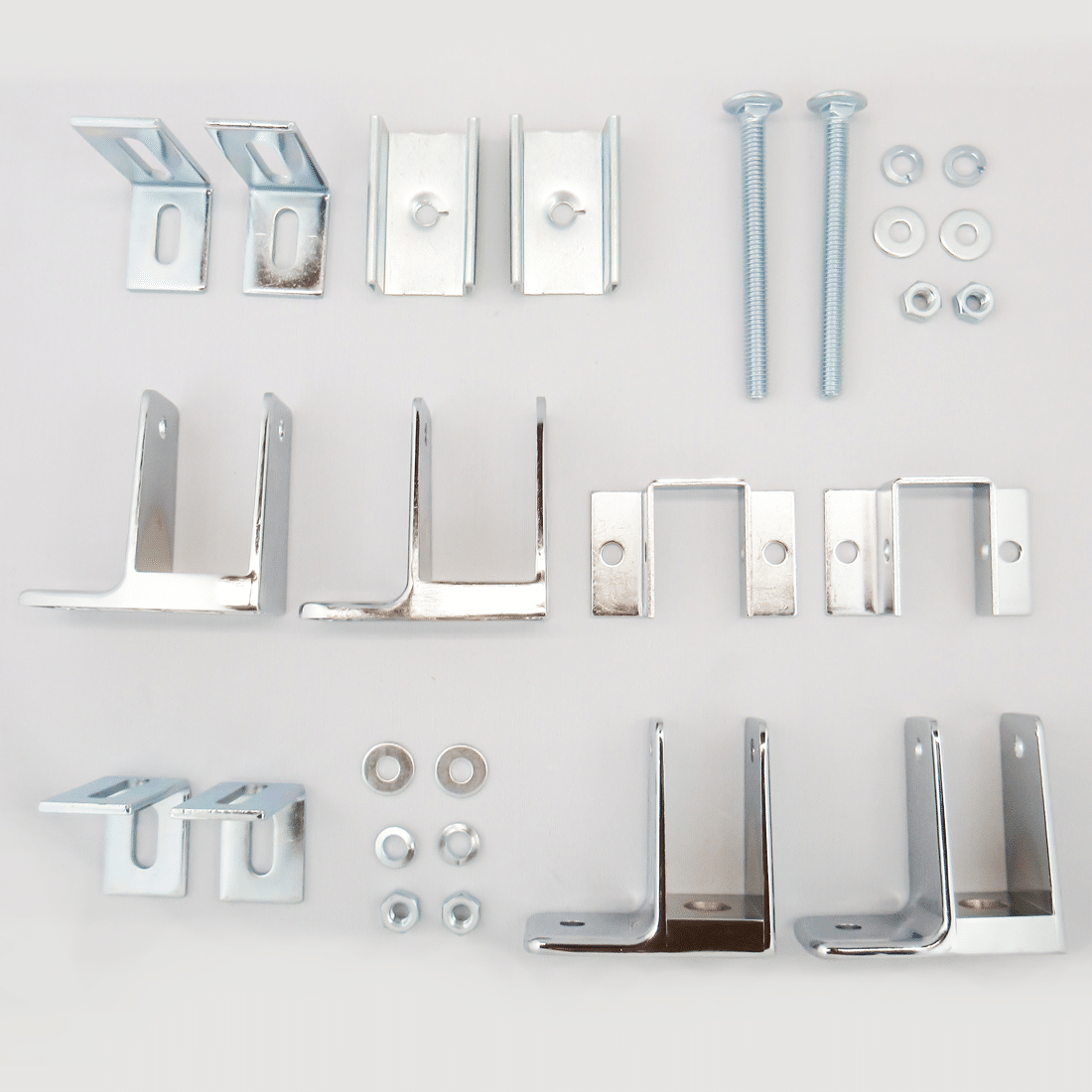 Hadrian 600423 Ending Alcove Panel Kit, Solid Plastic, Aluminum Stirrup Bathroom Stall Hardware - Alcove Brackets