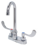 Zurn Z812A4-XL-FC1.5 AquaSpec Gooseneck Faucet," 4" Centerset, 3 ½" Spout, 1.5 gpm Laminar Flow Control in Spout Base," 4" Wrist Blade Handles