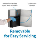 Bobrick B-254 Commercial Restroom Sanitary Napkin/Tampon Disposal, Surface-Mounted, Stainless Steel