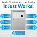 Bobrick B-254 Commercial Restroom Sanitary Napkin/Tampon Disposal, Surface-Mounted, Stainless Steel