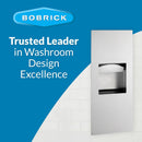 Bobrick B-36903 Combination Commercial Paper Towel Dispenser/Waste Receptacle, Recessed-Mounted, Stainless Steel