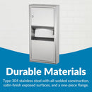 Bobrick B-3699 Combination Commercial Paper Towel Dispenser/Waste Receptacle, Surface-Mounted, Stainless Steel