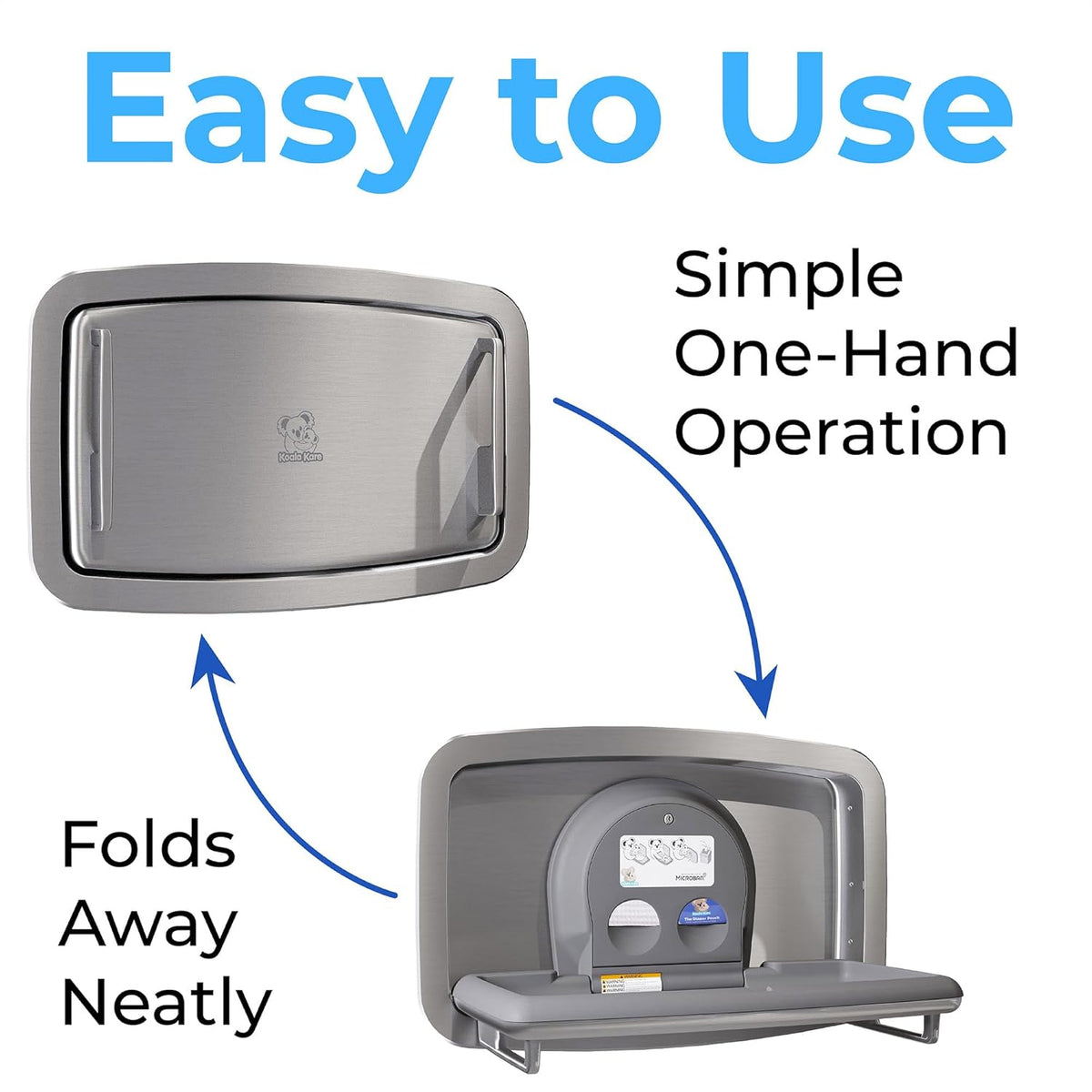 Koala Kare KB310-SSRE Horizontal Stainless Steel Recessed-Mounted Baby Changing Station