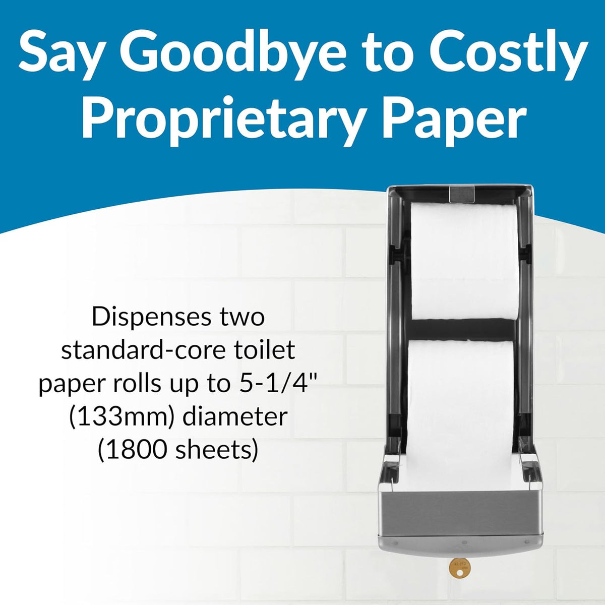 Bobrick B-4288 Commercial Toilet Paper Dispenser, Surface-Mounted, Stainless Steel w/ Satin Finish