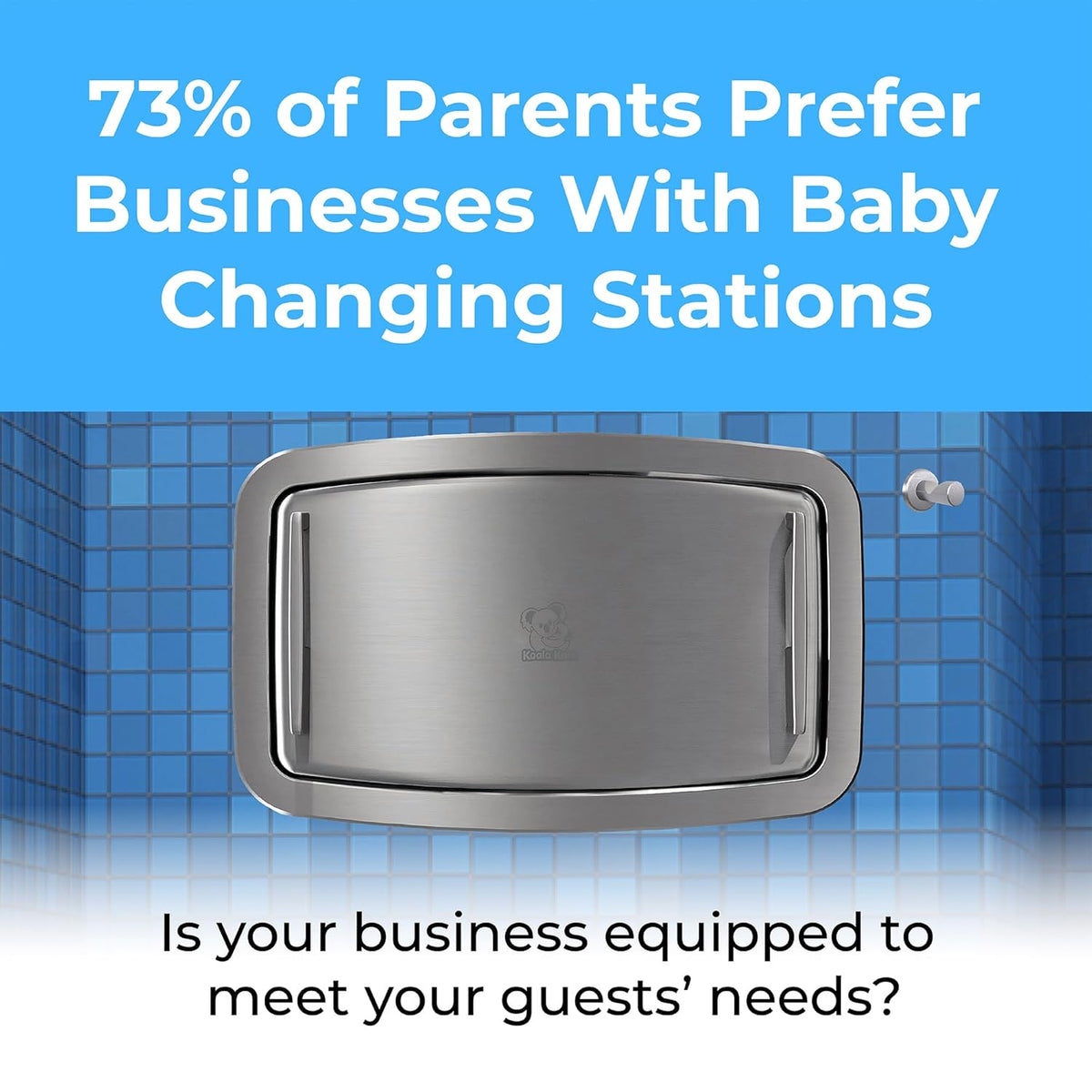 Koala Kare KB310-SSRE Horizontal Stainless Steel Recessed-Mounted Baby Changing Station