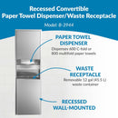 Bobrick B-3944 Combination Commercial Paper Towel Dispenser/Waste Receptacle, Recessed-Mounted, Stainless Steel