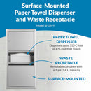 Bobrick B-3699 Combination Commercial Paper Towel Dispenser/Waste Receptacle, Surface-Mounted, Stainless Steel