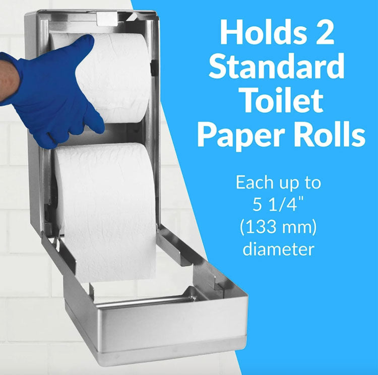 Bobrick B-2888 Commercial Toilet Paper Dispenser, Surface-Mounted, Stainless Steel w/ Satin Finish