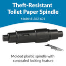 Bobrick 283-604 Commercial Toilet Paper Theft-Resistant Spindle, Plastic