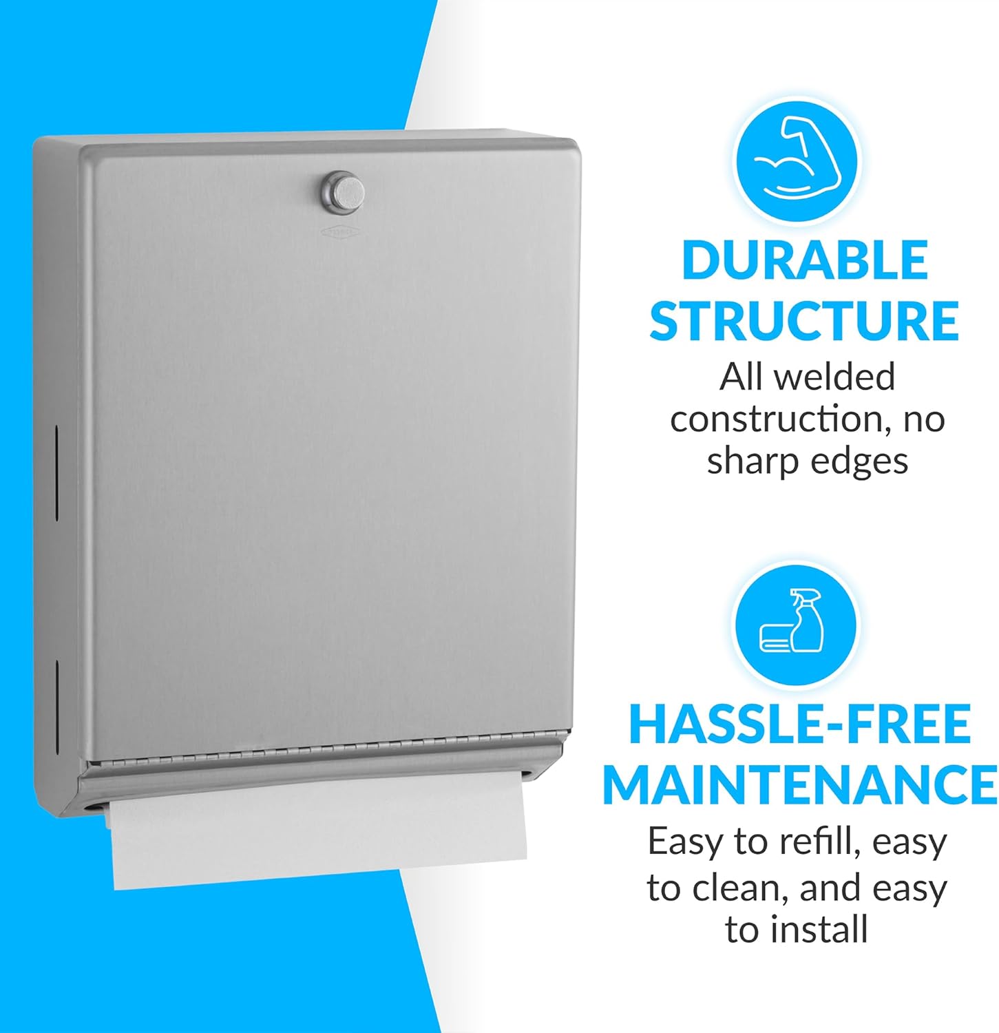 Bobrick B-2620 Commercial Paper Towel Dispenser, Surface-Mounted, Stainless Steel