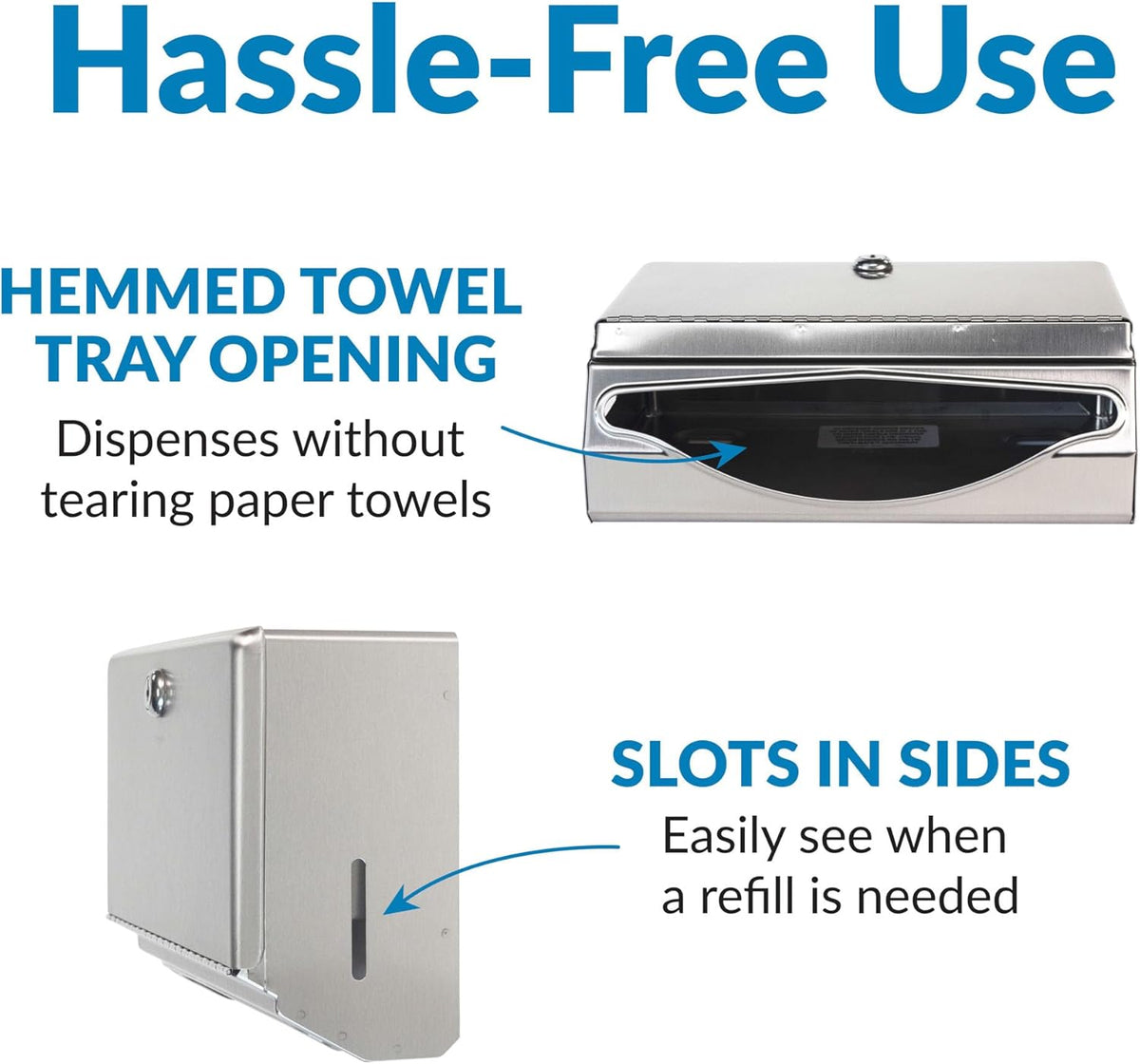Bobrick B-26212 Commercial Paper Towel Dispenser, Surface-Mounted, Stainless Steel