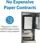 Bobrick B-3944 Combination Commercial Paper Towel Dispenser/Waste Receptacle, Recessed-Mounted, Stainless Steel