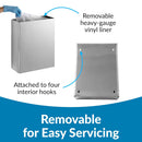 Bobrick B-279 Commercial Restroom Trash Can, 6.4 Gallon, Surface-Mounted, 14" W x 18" H, 6" D, Stainless Steel