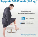 Bobrick B-5181 Reversible Folding Restroom Shower Seat, 360 lb Load Capacity, Phenolic