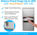 Bobrick B-369 Combination Commercial Paper Towel Dispenser/Waste Receptacle, Recessed-Mounted, Stainless Steel