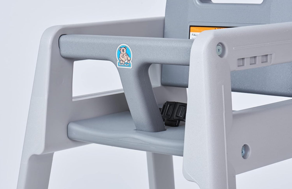 Koala Kare Diner Plastic HC (Grey) Unassembled High Chair - KB950-01-KD