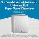 Bobrick B-2974 Automatic Commercial Paper Towel Dispenser, Surface-Mounted, Stainless Steel
