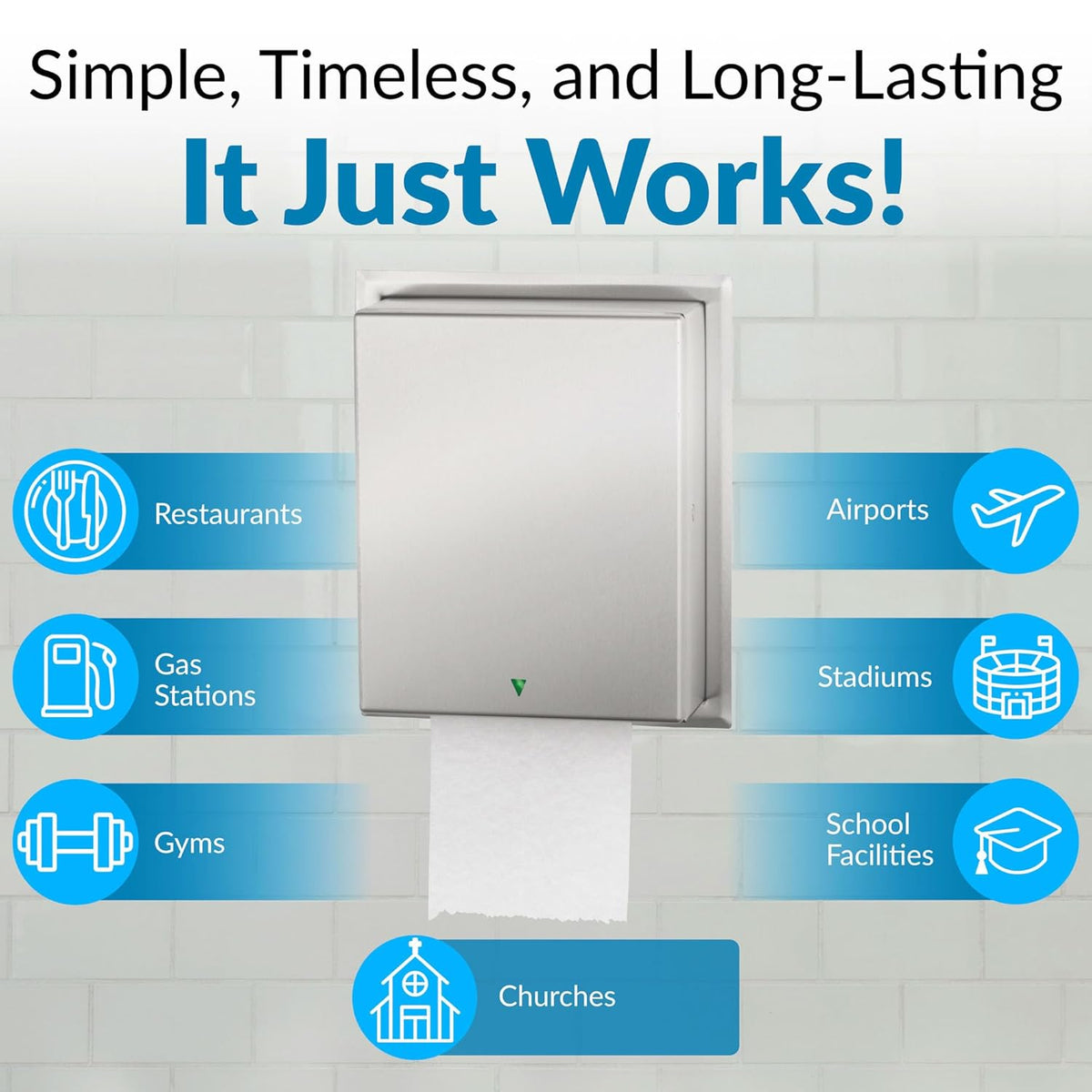 Bobrick B-29744 Automatic Commercial Paper Towel Dispenser, Semi-Recessed-Mounted, Stainless Steel