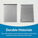 Bobrick B-279 Commercial Restroom Trash Can, 6.4 Gallon, Surface-Mounted, 14" W x 18" H, 6" D, Stainless Steel