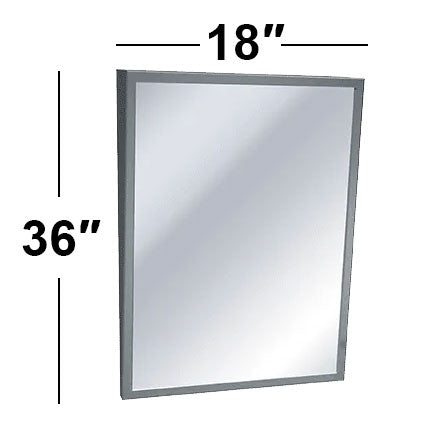 ASI 0535-1836 (18 x 36) Fixed Angle Tilted Mirror, 18"W x 36"H