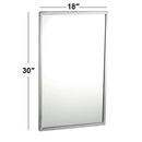Bobrick B-290 1830 (18 x 30) Welded-Frame Mirror 18"W x 30"H