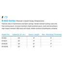 Bobrick B-8226 Commercial Liquid Soap Dispenser, Countertop Mounted, Manual-Push, Stainless Steel - 6" Spout Length