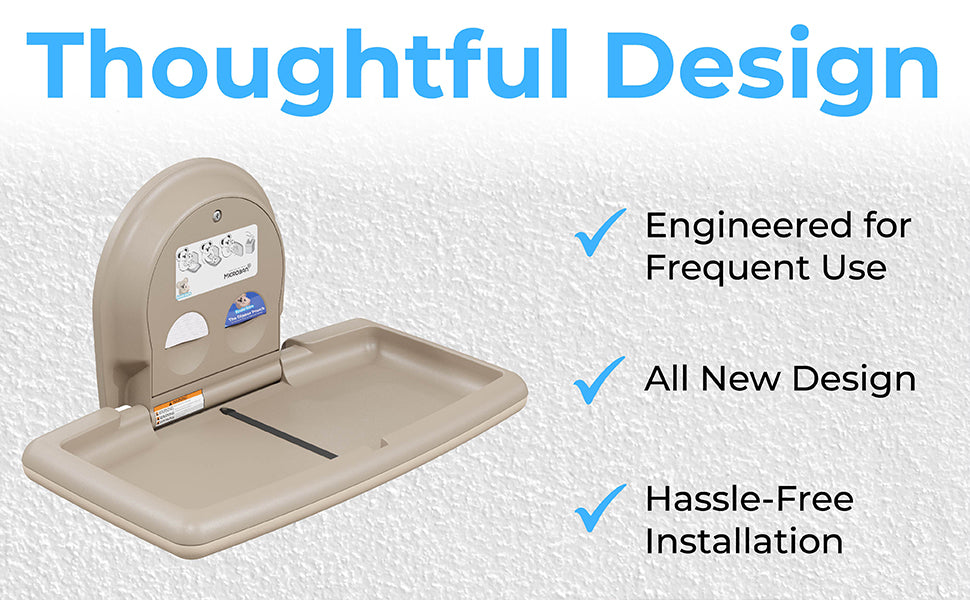 Koala Kare KB300-00 Horizontal Baby Changing Station, Surface-Mounted, Beige (Formerly KB200-00)