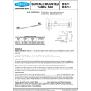 Bobrick B-674x18 Commercial Shower Towel Bar, 3/4" Diameter x 18"Length, Stainless Steel