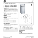 Bradley 377-00 Commercial Restroom Waste Receptacle, 13 Gallon, Free-Standing, 13" W x 29" H, 13" D, Stainless Steel