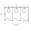 Bradley Toilet Partition (Phenolic) 3 In Corner (108" W x 61-1/4" D) IC33660-PBC