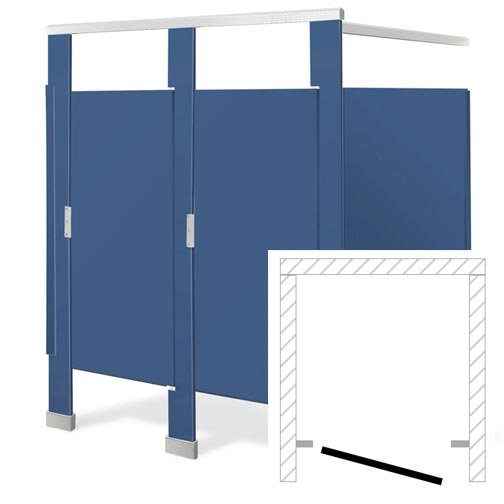 Bradley Toilet Partition (Plastic) 1 Between Wall (60"W x 61-1/4"D) - BWADA-PL