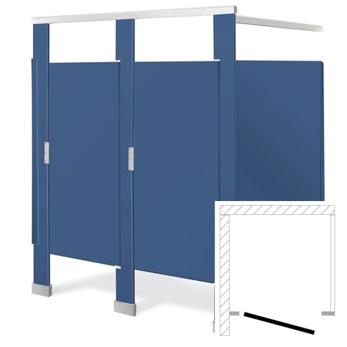 Bradley Toilet Partition (Plastic) 1 ADA In Corner (60"W x 61-1/4"D) Plastic - ICADA-PL