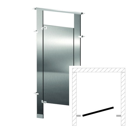 Bradley Toilet Partition (Stainless Steel) 1 Between Wall (36"W x 61-1/4"D) BW13660
