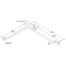 ASI 3857 (54 x 42 x 1.5) Commercial Horizontal Grab Bar, 1-1/2" Diameter x 54"Length, Stainless Steel